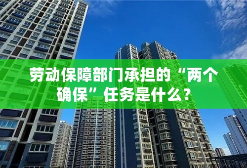 劳动保障部门承担的“两个确保”任务是什么？