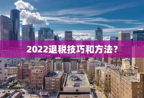 2022退税技巧和方法？