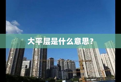 大平层是什么意思？