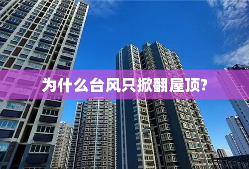 为什么台风只掀翻屋顶?