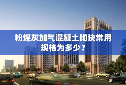 粉煤灰加气混凝土砌块常用规格为多少？