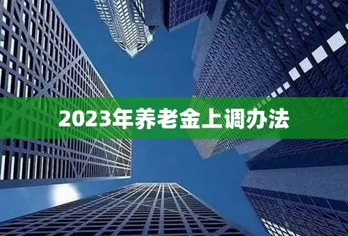 2023年养老金上调办法