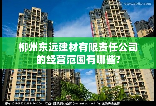 柳州东远建材有限责任公司的经营范围有哪些?