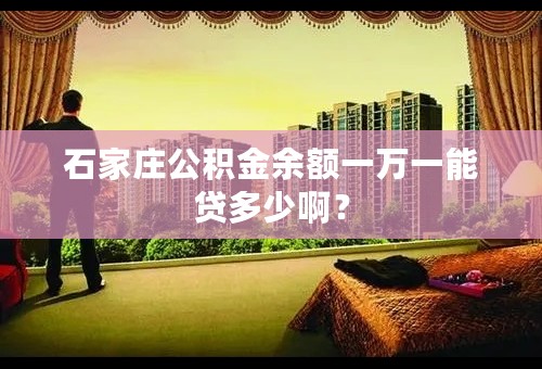 石家庄公积金余额一万一能贷多少啊？