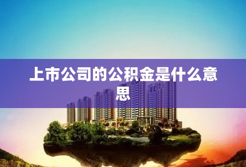 上市公司的公积金是什么意思