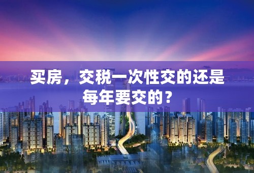 买房，交税一次性交的还是每年要交的？