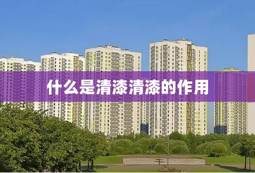 什么是清漆清漆的作用