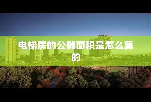 电梯房的公摊面积是怎么算的