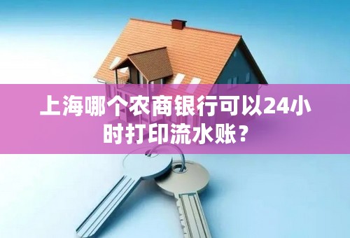 上海哪个农商银行可以24小时打印流水账？