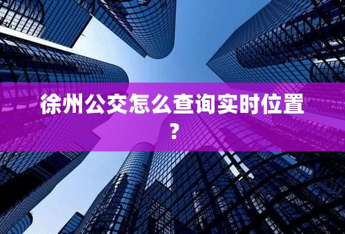 徐州公交怎么查询实时位置？