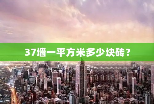 37墙一平方米多少块砖？