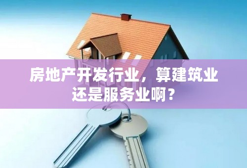 房地产开发行业，算建筑业还是服务业啊？