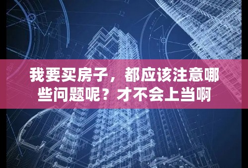 我要买房子，都应该注意哪些问题呢？才不会上当啊