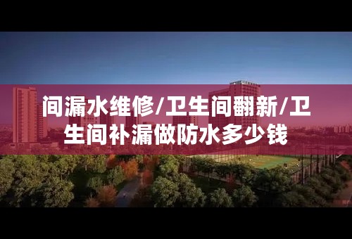 间漏水维修/卫生间翻新/卫生间补漏做防水多少钱