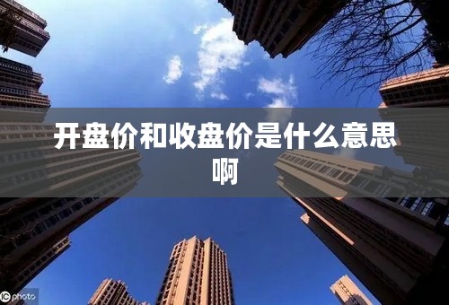 开盘价和收盘价是什么意思啊