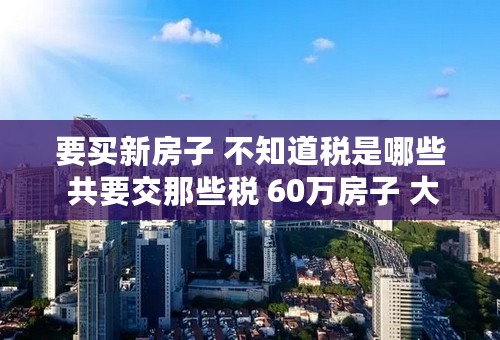 要买新房子 不知道税是哪些 共要交那些税 60万房子 大概要多少税