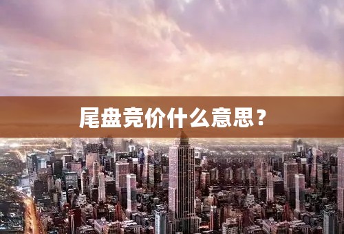 尾盘竞价什么意思？