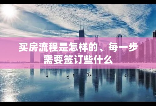 买房流程是怎样的、每一步需要签订些什么