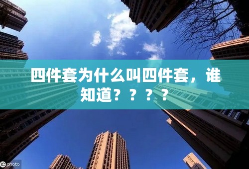 四件套为什么叫四件套，谁知道？？？？