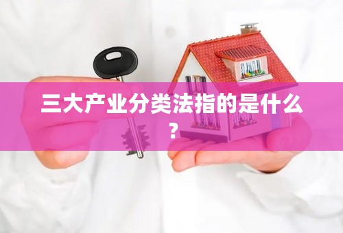 三大产业分类法指的是什么？