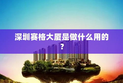 深圳赛格大厦是做什么用的？