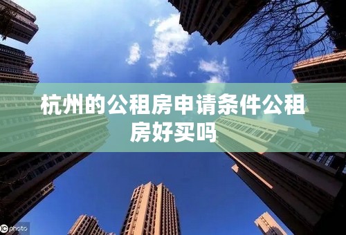 杭州的公租房申请条件公租房好买吗