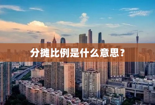 分摊比例是什么意思？