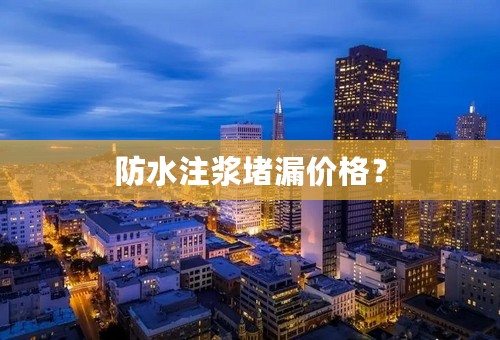 防水注浆堵漏价格？