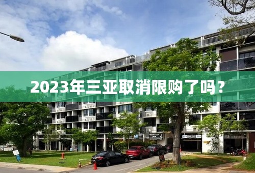 2023年三亚取消限购了吗？