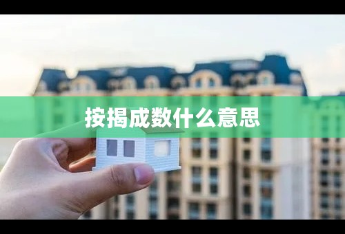 按揭成数什么意思