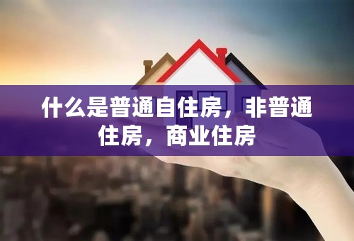 什么是普通自住房，非普通住房，商业住房