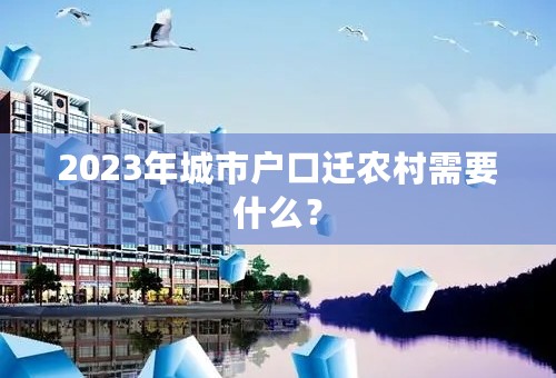 2023年城市户口迁农村需要什么？