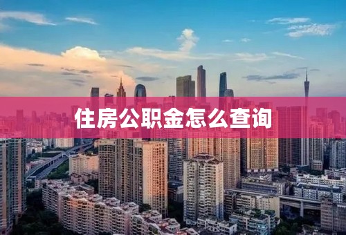 住房公职金怎么查询