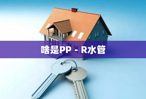 啥是PP－R水管