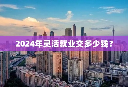 2024年灵活就业交多少钱？