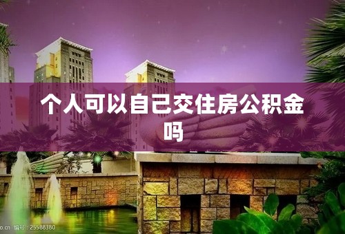 个人可以自己交住房公积金吗