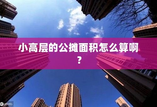 小高层的公摊面积怎么算啊？