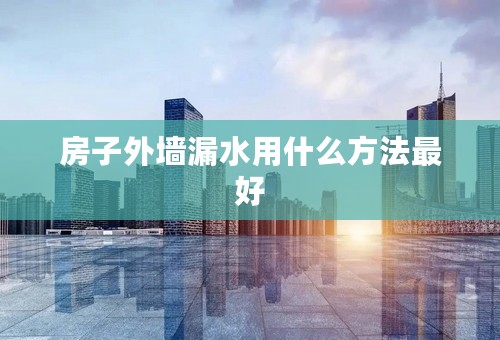 房子外墙漏水用什么方法最好