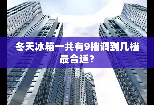 冬天冰箱一共有9档调到几档最合适？