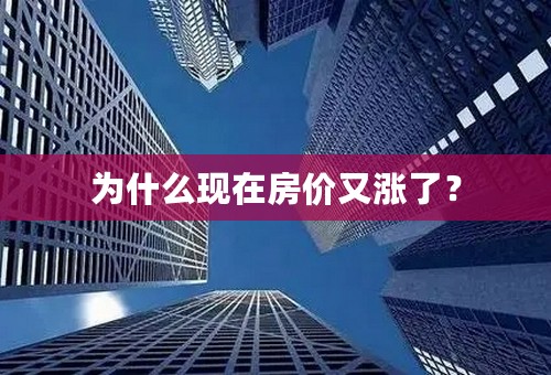 为什么现在房价又涨了？