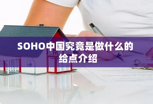 SOHO中国究竟是做什么的  给点介绍