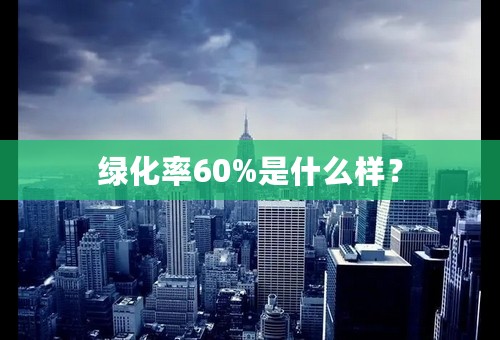 绿化率60%是什么样？