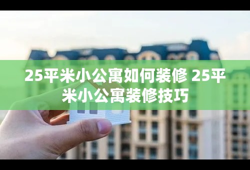 25平米小公寓如何装修 25平米小公寓装修技巧