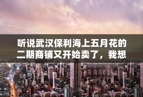 听说武汉保利海上五月花的二期商铺又开始卖了，我想了解一下？