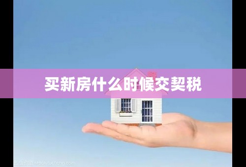 买新房什么时候交契税