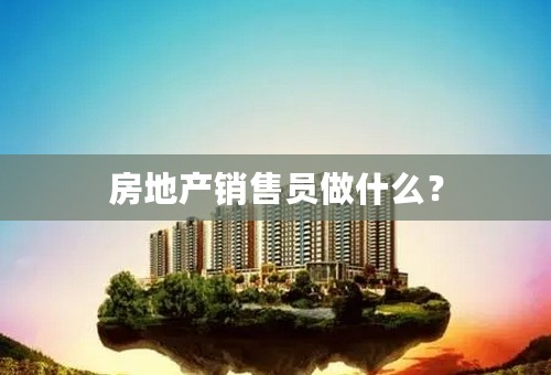 房地产销售员做什么？