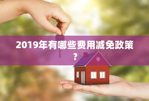 2019年有哪些费用减免政策？