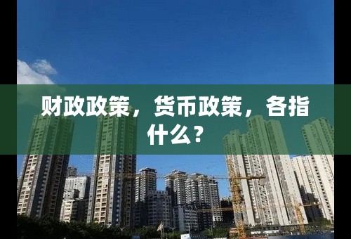 财政政策，货币政策，各指什么？