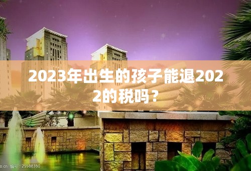 2023年出生的孩子能退2022的税吗？