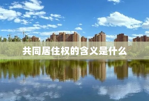 共同居住权的含义是什么